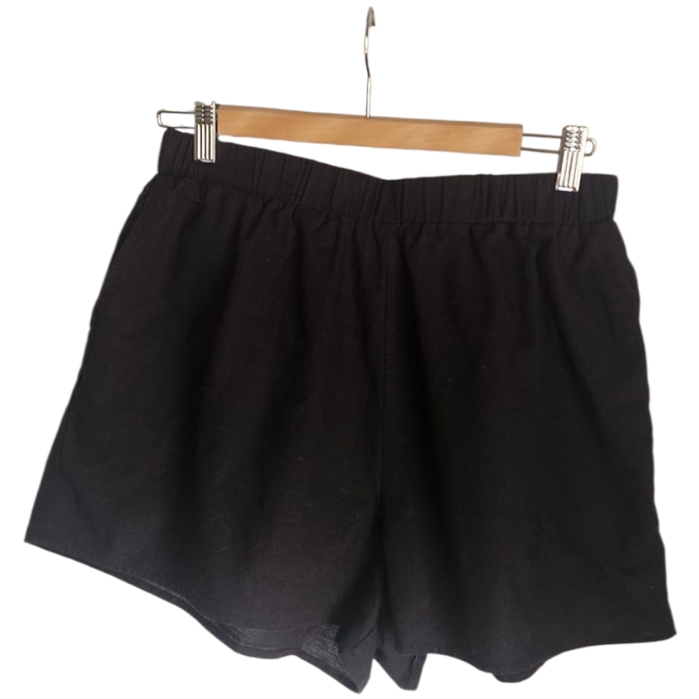 Klesis Classic Black‎ Linen Blend Women's Shorts Sz L